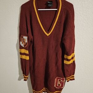 Warner Bros. Maroon and Yellow Harry Potter Sweater Dress